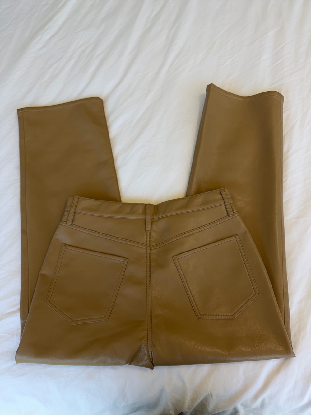 FRAME Denim Leather Pants Camel Color - Picture 5 of 6